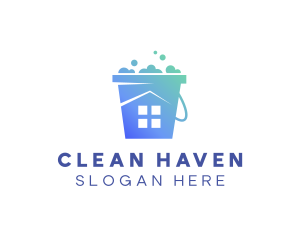 Cleaning House Bucket logo design