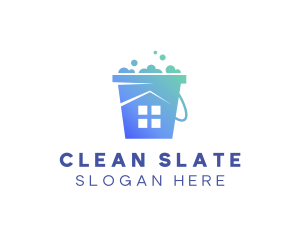 Cleaning House Bucket logo design