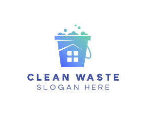 Cleaning House Bucket logo design