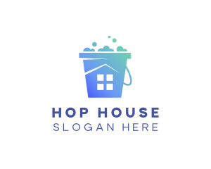 Cleaning House Bucket logo design