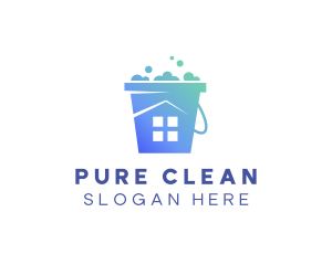 Cleaning House Bucket logo design