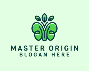 Organic Green Butterfly logo design