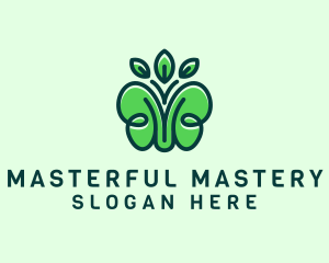 Organic Green Butterfly logo design