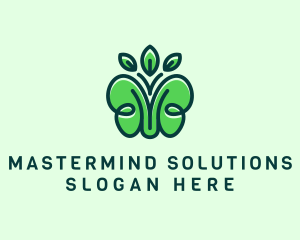 Organic Green Butterfly logo design