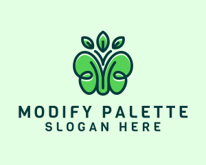 Organic Green Butterfly logo design