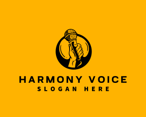 Microphone Singer Hand logo