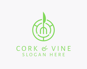 Vegan Restaurant Food logo design