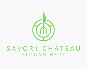 Vegan Restaurant Food logo design