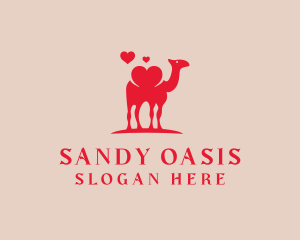 Desert Sand Arab Camel Heart logo design