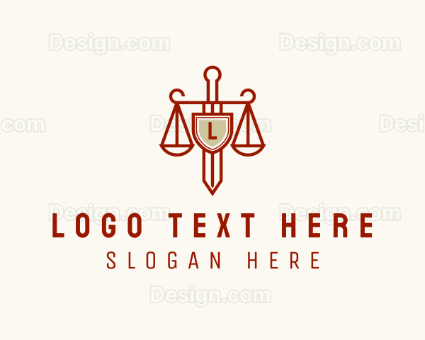 Legal Justice Shield Scales Logo