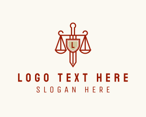 Legal Justice Shield Scales logo