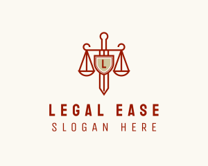 Legal Justice Shield Scales logo design