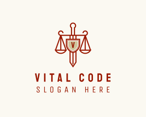 Legal Justice Shield Scales logo