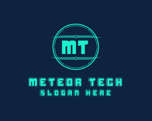 Cyber Tech Digital Neon logo design