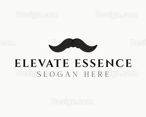 Gentleman Moustache Hair Logo