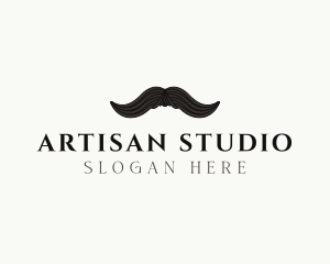 Gentleman Moustache Hair logo design