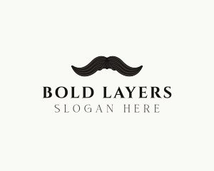 Gentleman Moustache Hair logo design