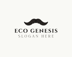 Gentleman Moustache Hair logo design