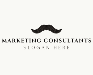 Gentleman Moustache Hair logo design