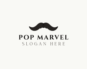 Gentleman Moustache Hair logo design