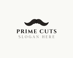 Gentleman Moustache Hair logo design