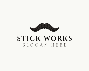 Gentleman Moustache Hair logo design