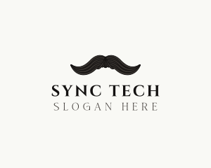 Gentleman Moustache Hair logo design