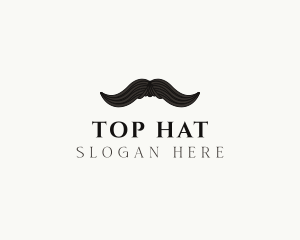 Gentleman Moustache Hair logo design