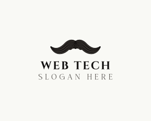 Gentleman Moustache Hair logo design