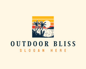 Tropical Beach Resort logo design