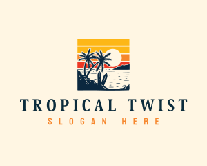 Tropical Beach Resort logo design