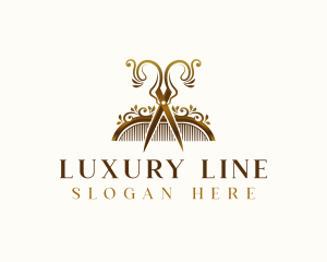 Luxury Comb Scissors logo design