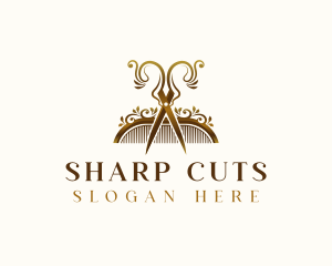 Luxury Comb Scissors logo design