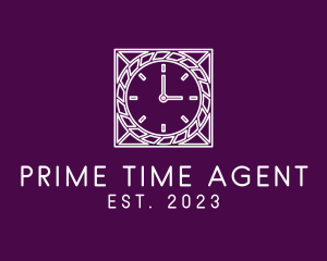 Ornate Clock Timer logo design