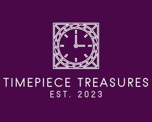 Ornate Clock Timer logo design