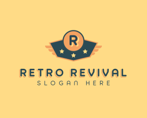 Retro Star Wings Business logo design