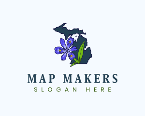 Michigan Iris Flower logo design