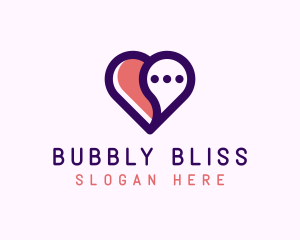 Love Heart Chat logo design