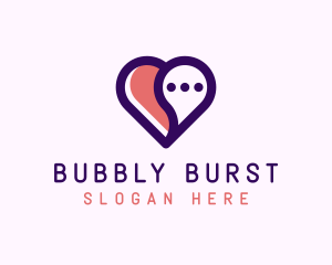 Love Heart Chat logo design