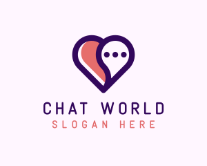 Love Heart Chat logo design