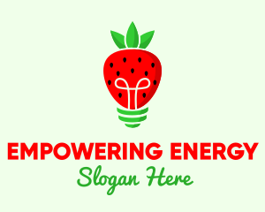 Strawberry Light Bulb logo design