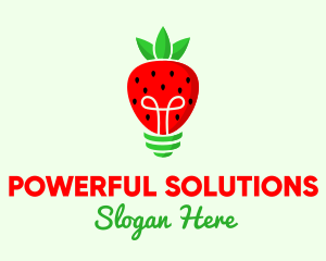 Strawberry Light Bulb logo design