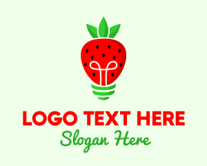 Lighting - Strawberry Light Bulb logo design