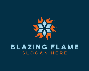 Snowflake Fire Ventilation logo design