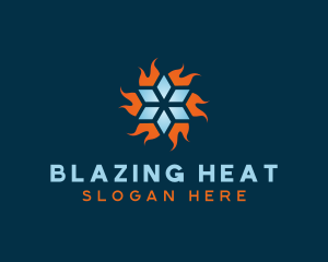 Snowflake Fire Ventilation logo design