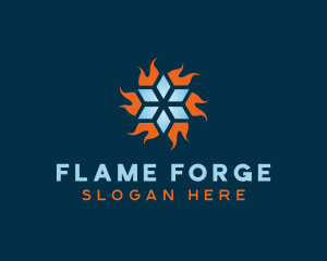 Snowflake Fire Ventilation logo design