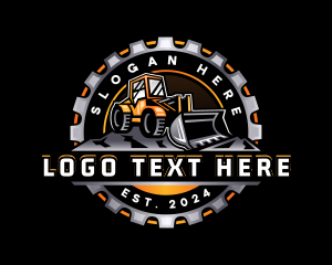 Bulldozer Heavy Equipment Logo