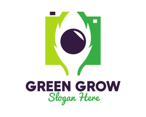 Green Nature Lens logo design