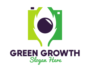 Green Nature Lens logo design