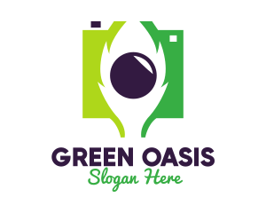 Green Nature Lens logo design